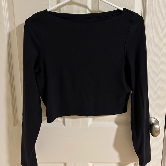 Lululemon simply bare cropped long sleeve black size 4 - Picture 3 of 4